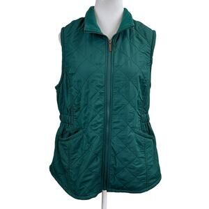 Bit & Bridle Green Quilted Vest Size Medium